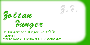 zoltan hunger business card